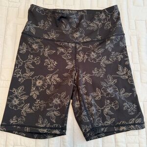 INC International Concepts Black Floral Bike Shorts
